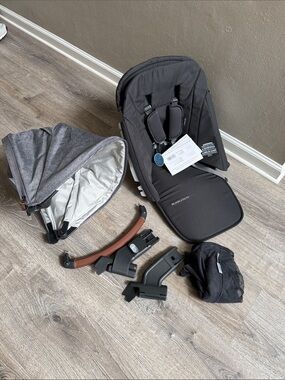 New Uppababy Rumble seat cushion, canopy, bumper bar, lower adapters, bug shield